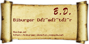 Biburger Dömötör névjegykártya